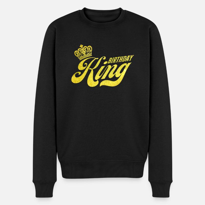 Brithday King - Männer Premium Bio Pullover - Schwarz
