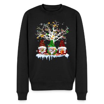 Gnomes Merry Christmas Light Family Gnome Xmas - Männer Premium Bio Pullover - Schwarz - Vorne - Nico (187cm)