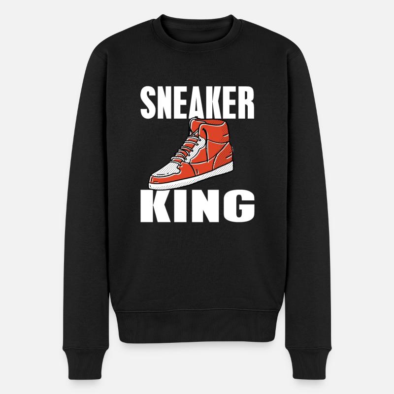 Sneaker King Cool Retro Vintage Sneaker Head - Männer Premium Bio Pullover - Schwarz