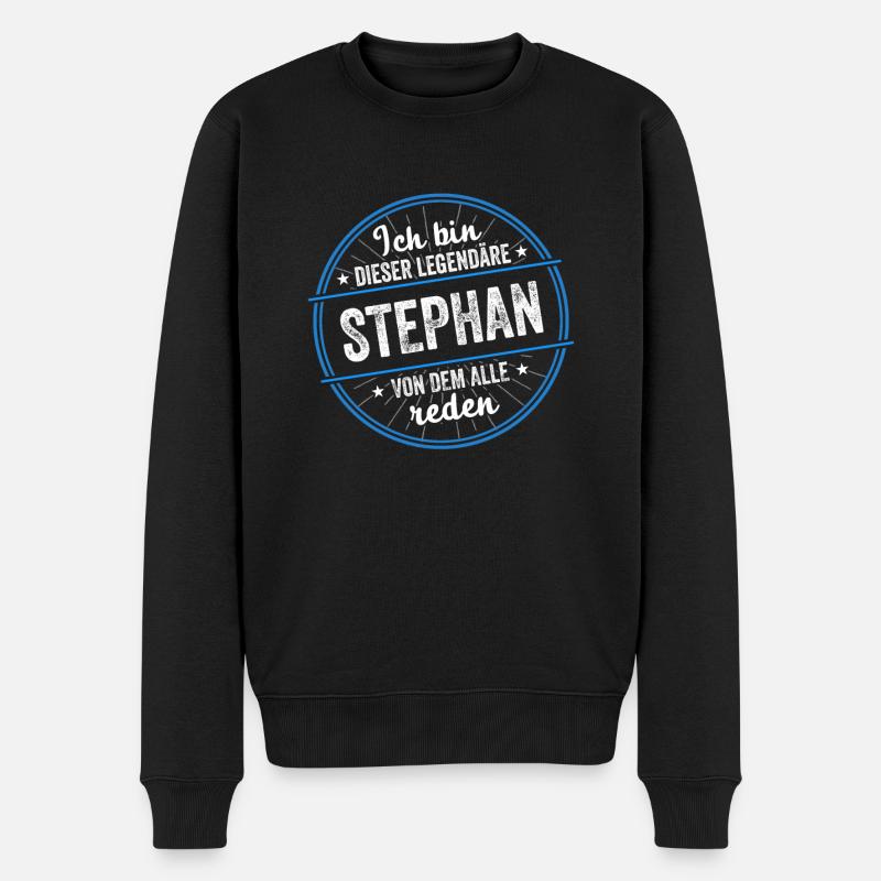 Ich bin dieser legendärer Stephan Name - Männer Premium Bio Pullover - Schwarz