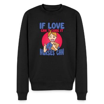 Krankenschwester Krankenpflege Klinik Sanitäter - Männer Premium Bio Pullover - Schwarz - Vorne - Nico (187cm)