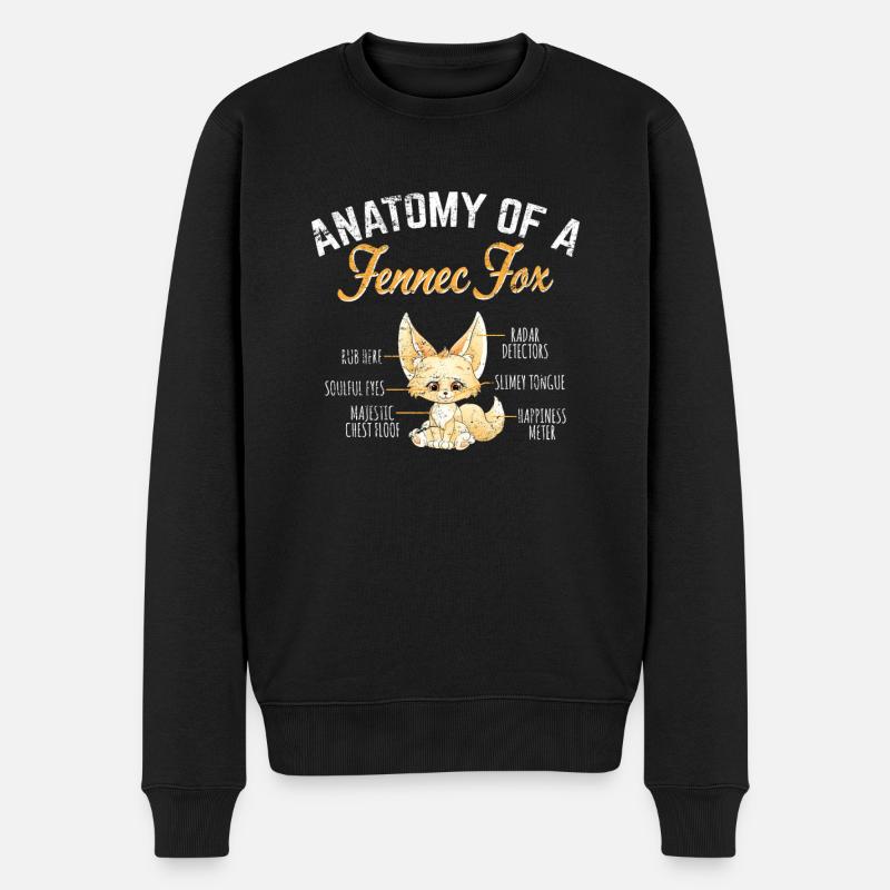 Anatomie D’Un Fennec Renard Mignon Renard Amant Kawaii Fenn - Pull Premium bio Homme - noir
