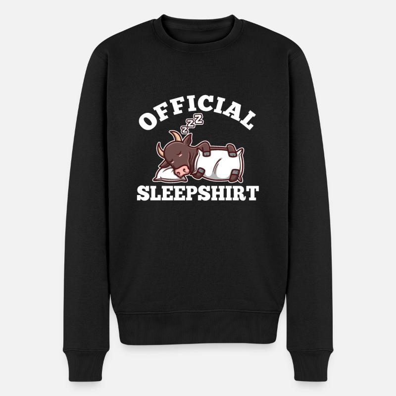 Funny Taurus lover saying sleep pj clothes - Männer Premium Bio Pullover - Schwarz
