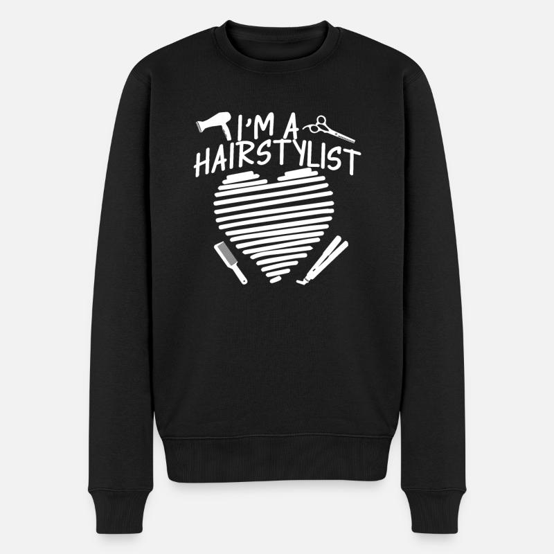 Friseur Hairstylist Friseur - Männer Premium Bio Pullover - Schwarz