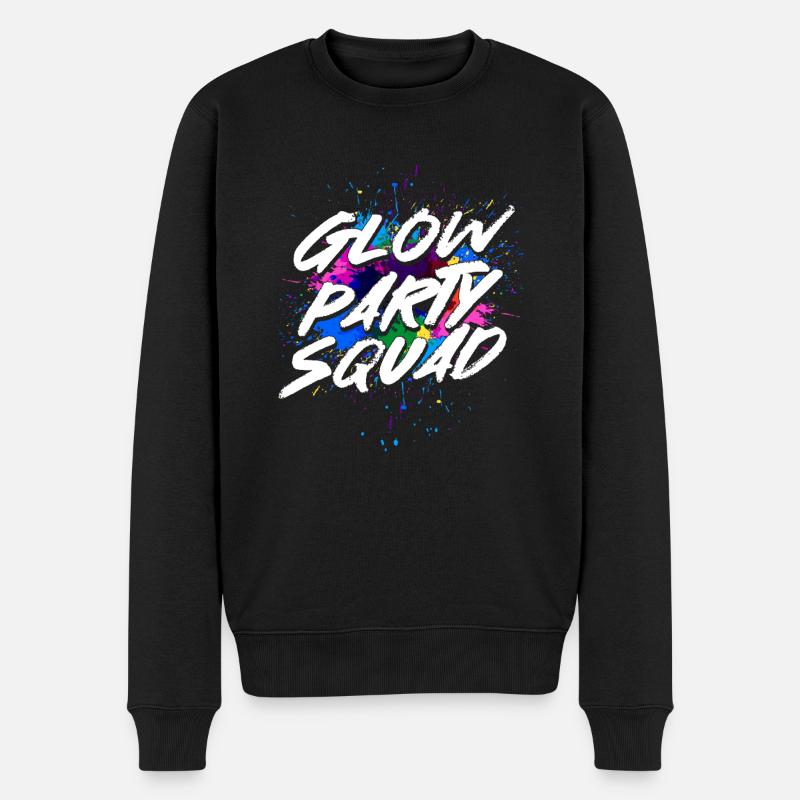 Glow Party Squad - Männer Premium Bio Pullover - Schwarz