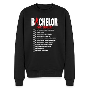 Bachelor party Checklist - Männer Premium Bio Pullover - Schwarz - Vorne - Nico (187cm)