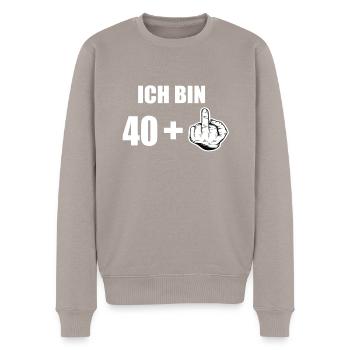 41 Geburtstag - Männer Premium Bio Pullover - Taupe - Vorne - Nico (187cm)