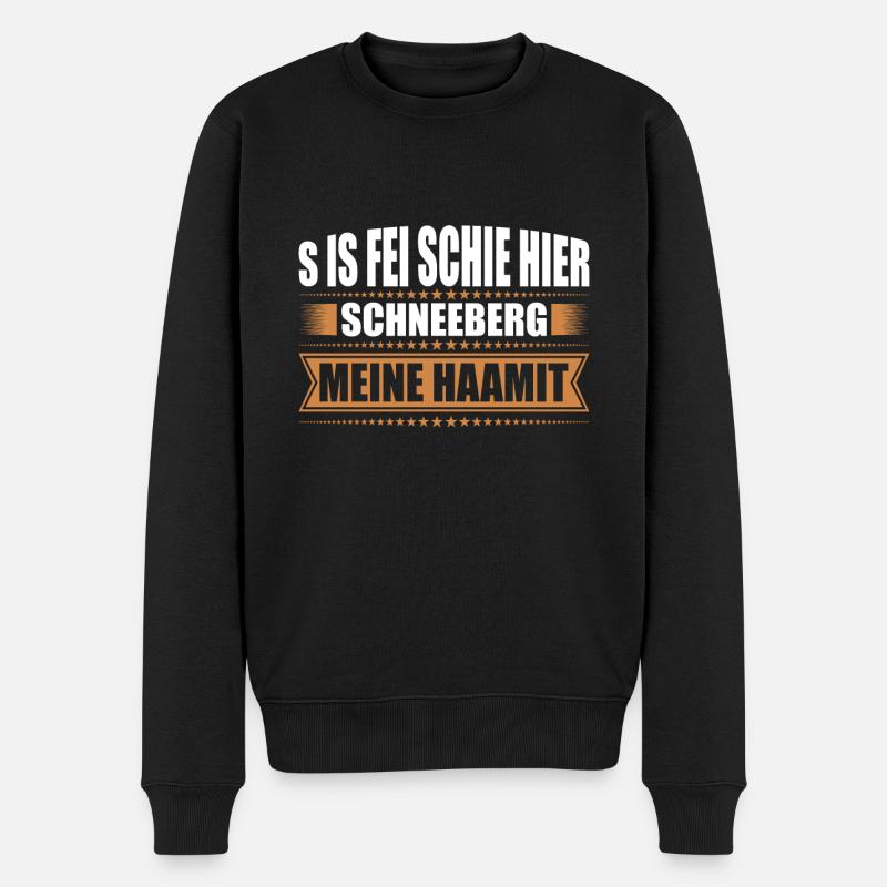 Erzgebirge Heimat Schneeberg - Männer Premium Bio Pullover - Schwarz