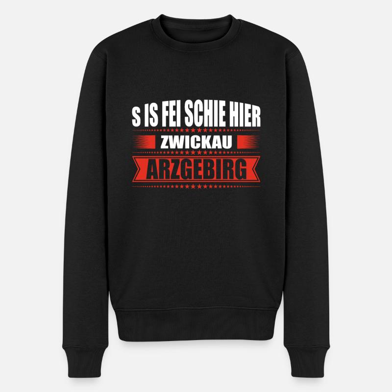 Erzgebirge Heimat Zwickau - Männer Premium Bio Pullover - Schwarz