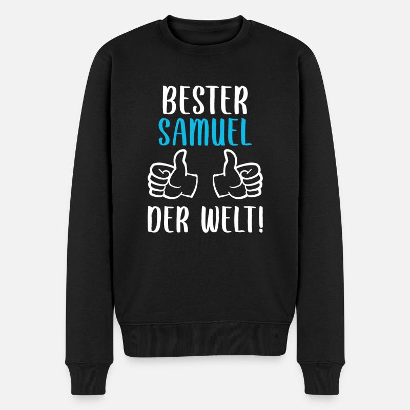 Samuel Vorname Name Geburtstag - Männer Premium Bio Pullover - Schwarz