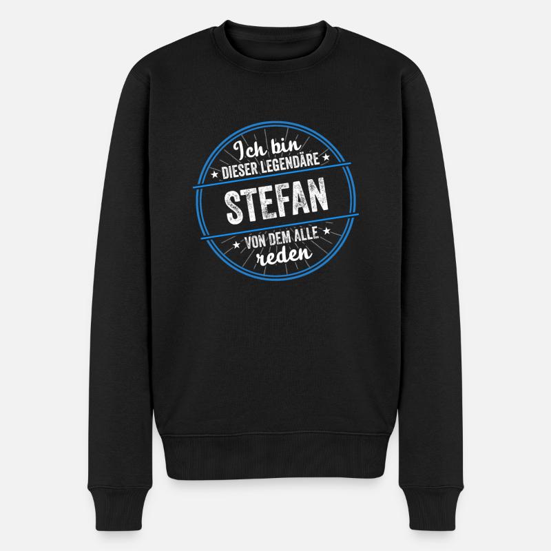 Ich bin dieser legendärer Stefan Name - Männer Premium Bio Pullover - Schwarz