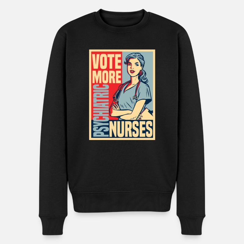 Krankenschwester - Männer Premium Bio Pullover - Schwarz