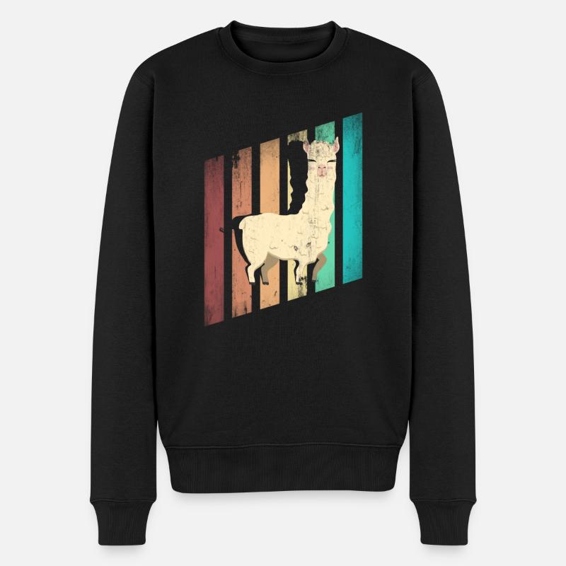 Alpagas LLamas Mammifères Alpaga Silhouette - Pull Premium bio Homme - noir