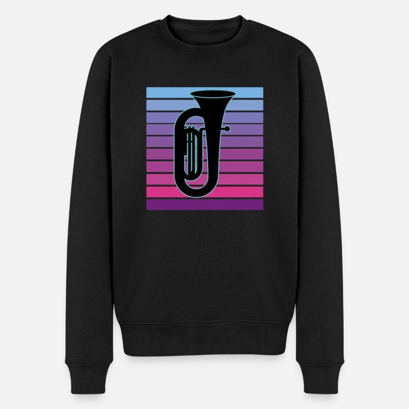 Tuba Spieler Tuba Musikinstrument - Männer Premium Bio Pullover - Schwarz