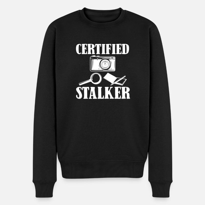 Stalker certifié, détective privé - Pull Premium bio Homme - noir