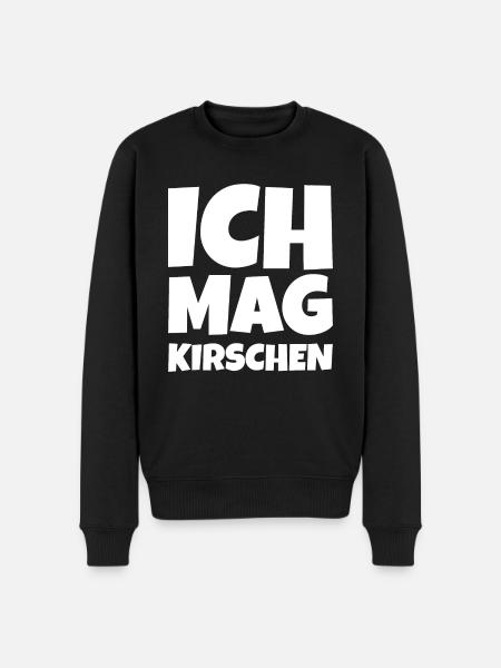 Ich mag Kirschen - Männer Premium Bio Pullover - Schwarz