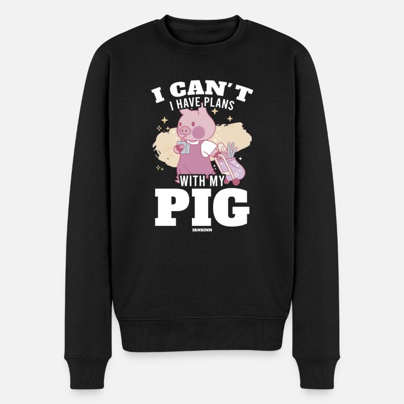 Schwein - Männer Premium Bio Pullover - Schwarz