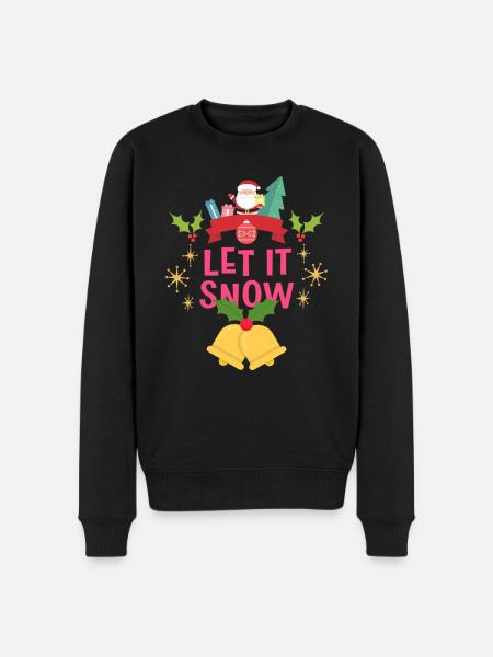 Christmas Let It Snow - Men's Premium Organic Jumper - black