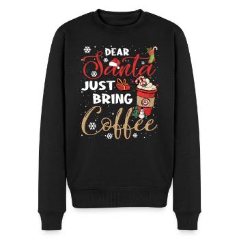 Dear Santa Just Bring Coffee Christmas Pajamas - Männer Premium Bio Pullover - Schwarz - Vorne - Nico (187cm)