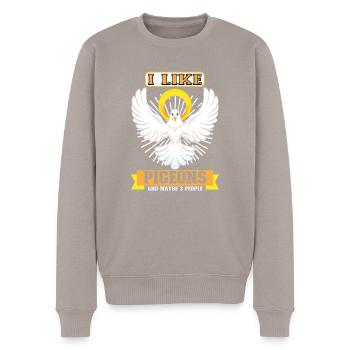 Pigeon Pigeon Racing Pigeon Racer Pigeon Keeper - Männer Premium Bio Pullover - Taupe - Vorne - Nico (187cm)