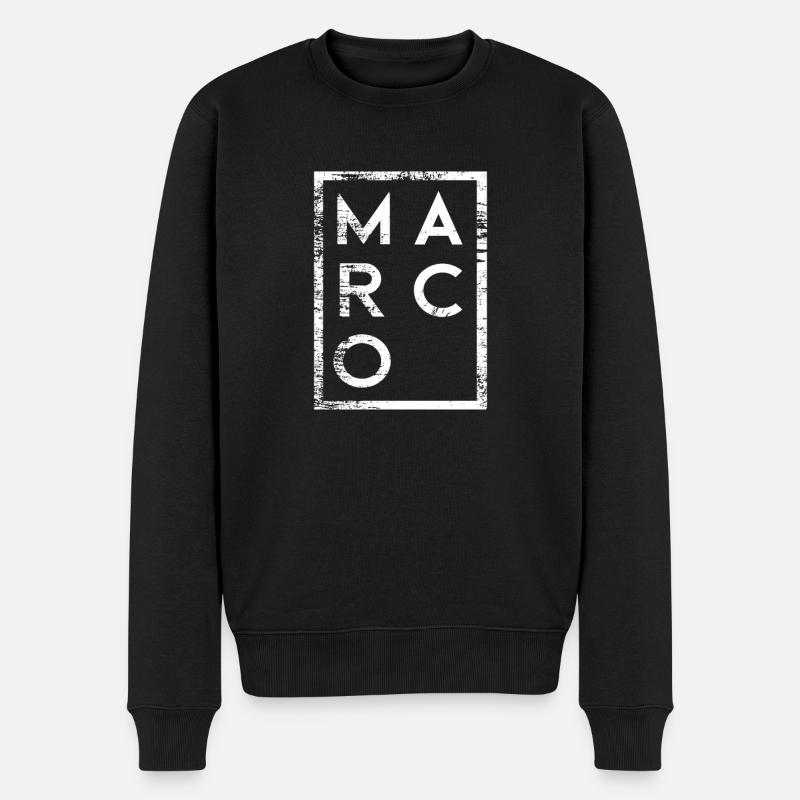 Marco Minimalismus - Männer Premium Bio Pullover - Schwarz