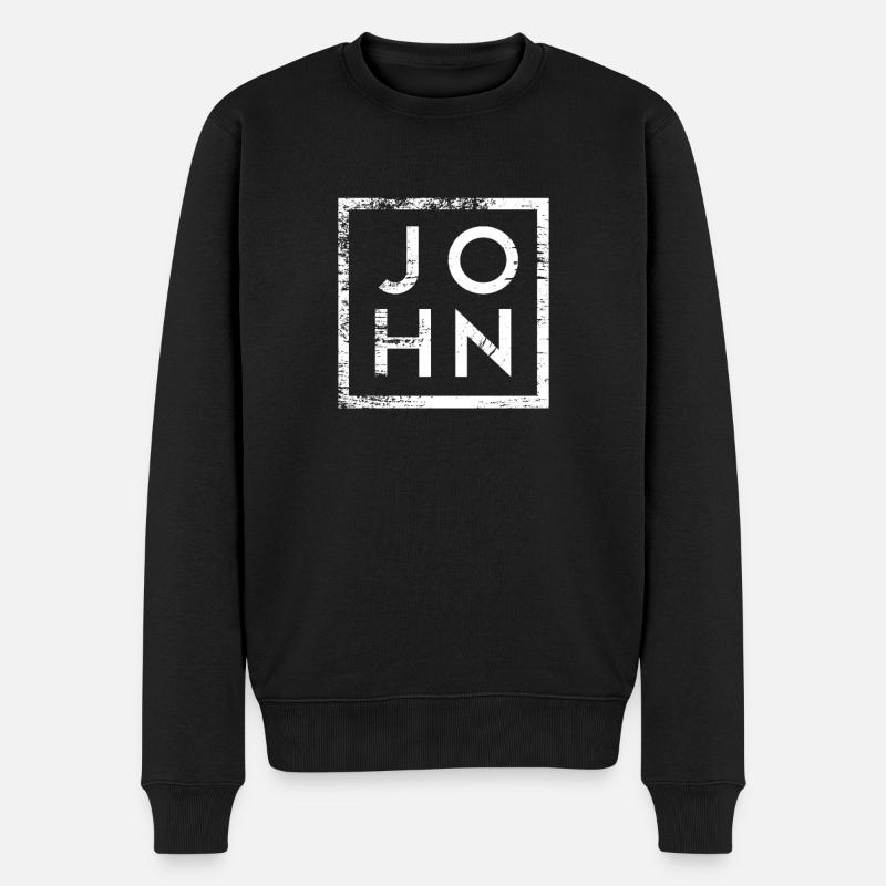 John Minimalismus - Männer Premium Bio Pullover - Schwarz