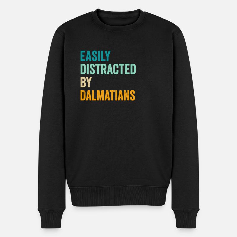 Facilement distrait par les Dalmatiens - Pull Premium bio Homme - noir