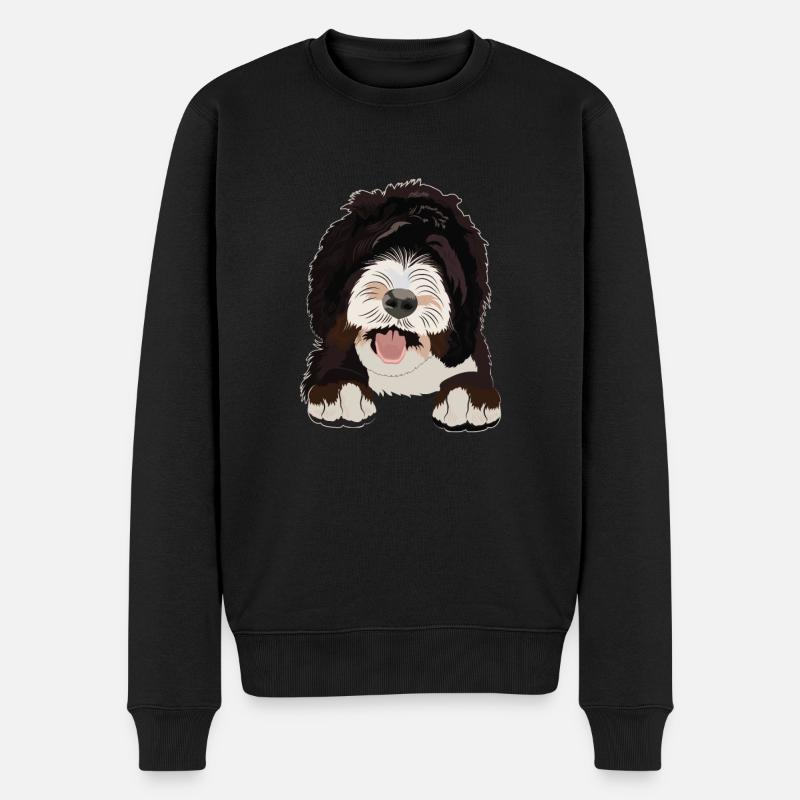 Cadeau de chien Sheepadoodle - Pull Premium bio Homme - noir