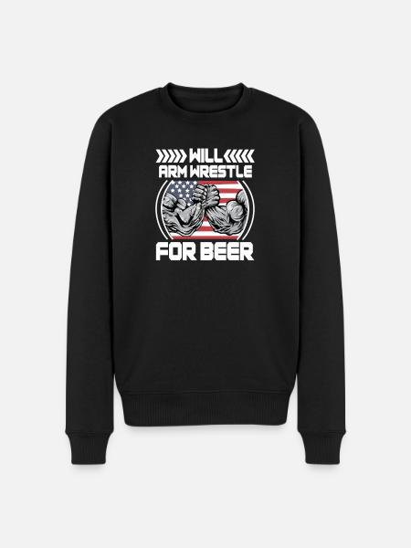 Armworstelboom kappen krachttraining Armwrestling - Mannen Premium Bio sweater - zwart