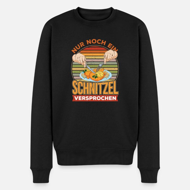 Nur noch ein Schnitzel versprochen - Männer Premium Bio Pullover - Schwarz