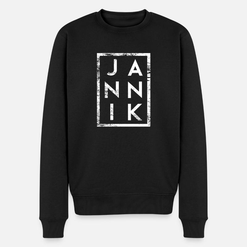 Jannik Minimalismus - Männer Premium Bio Pullover - Schwarz