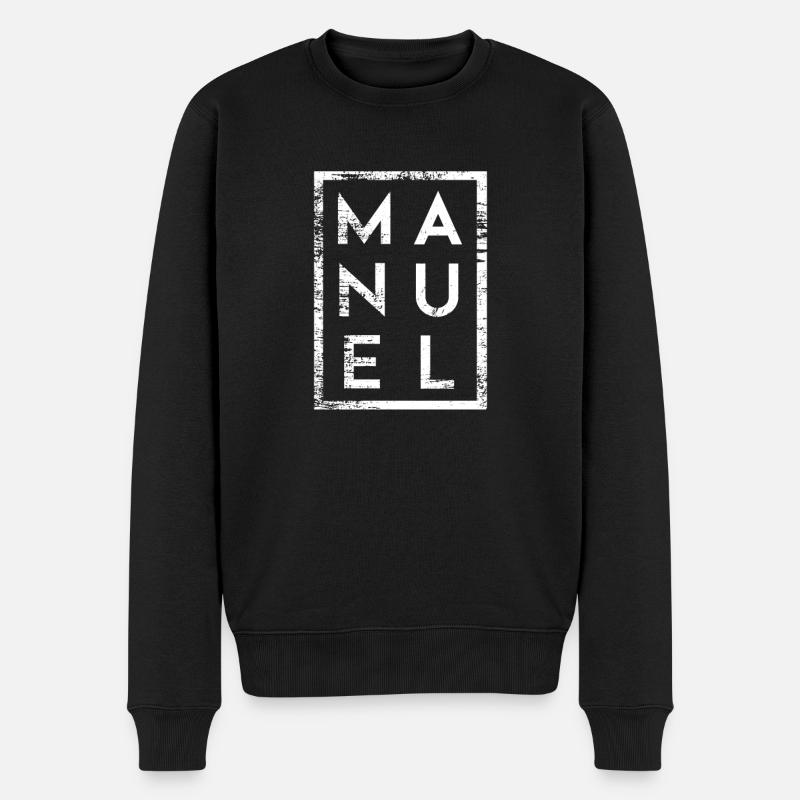 Manuel Minimalismus - Männer Premium Bio Pullover - Schwarz