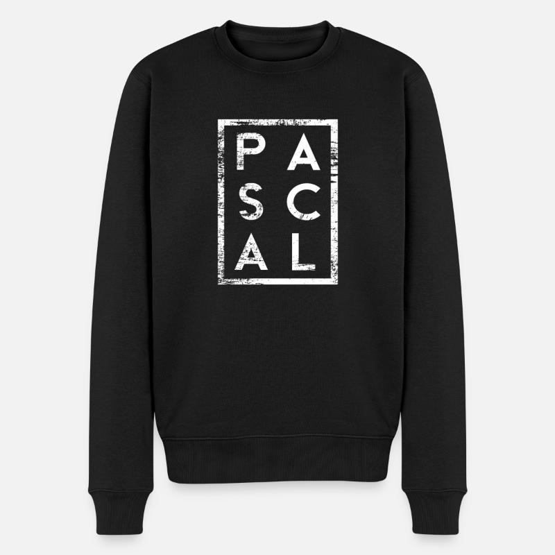 Pascal Minimalismus - Männer Premium Bio Pullover - Schwarz