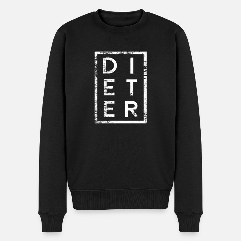 Dieter Minimalismus - Männer Premium Bio Pullover - Schwarz