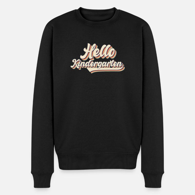 Hello Kindergarten - Männer Premium Bio Pullover - Schwarz