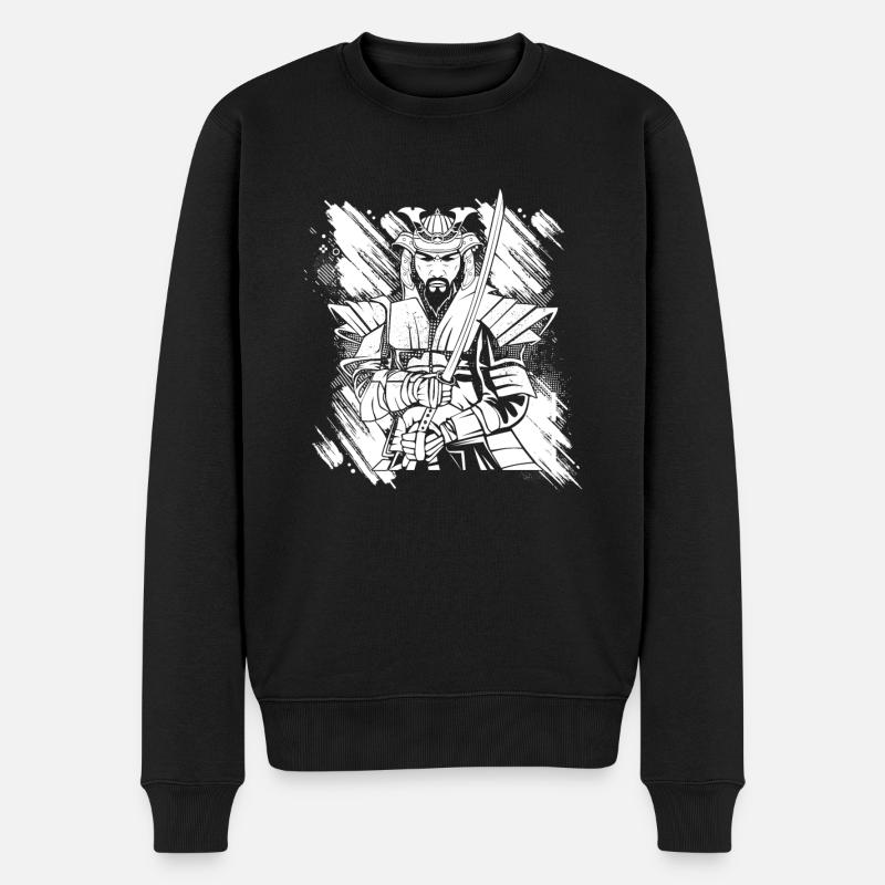 Japanese Samurai Warrior - Men's Premium Organic Jumper - black