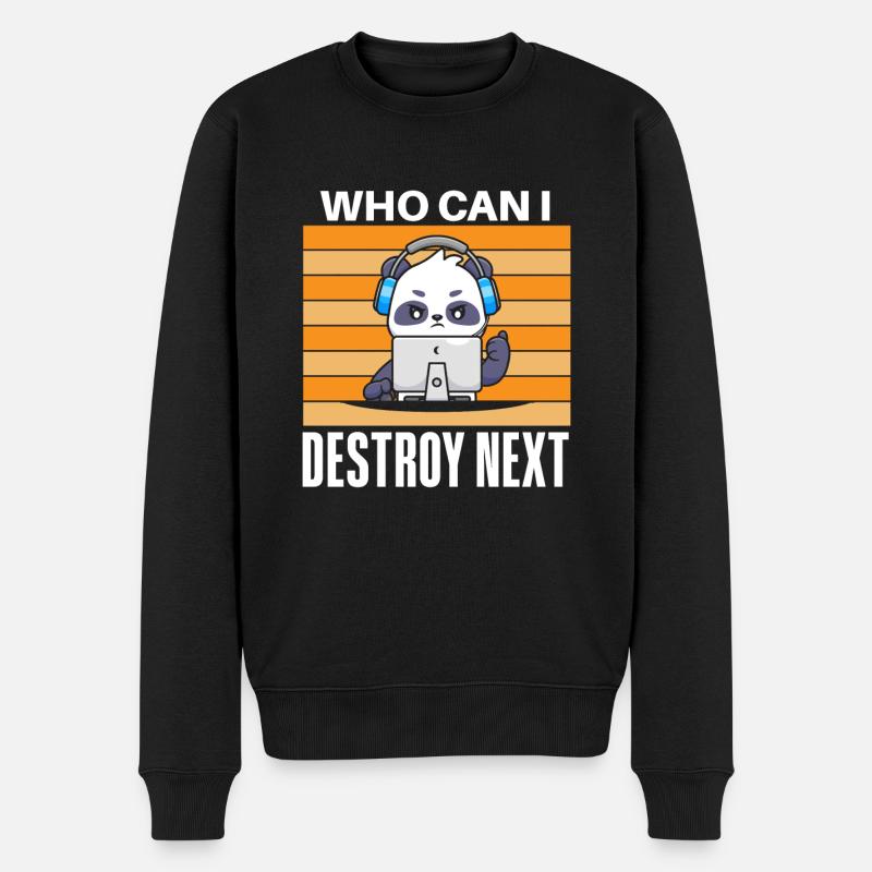 Witziger Gaming Gamer Zocker Spruch - Männer Premium Bio Pullover - Schwarz