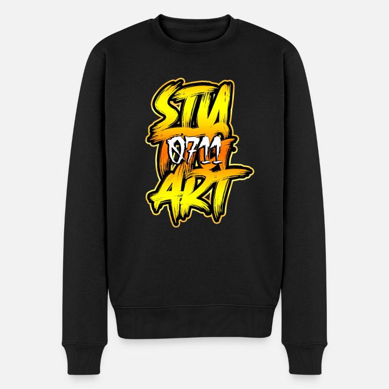 Stuttgart 0711 - Männer Premium Bio Pullover - Schwarz