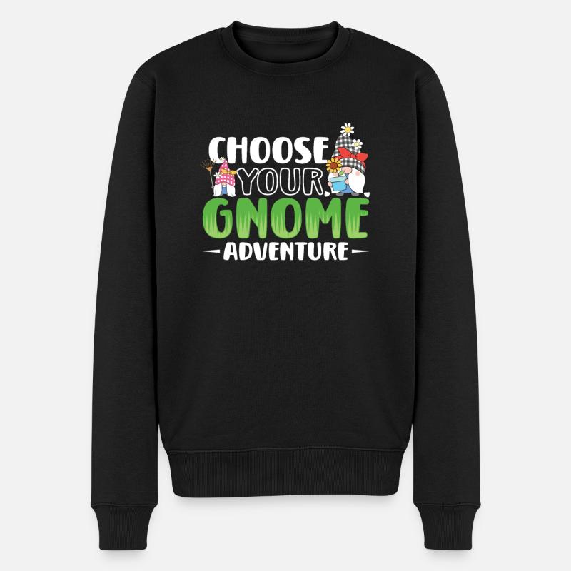 Gartenzwerge Gnome Lover Funny Gnome Gardening - Männer Premium Bio Pullover - Schwarz