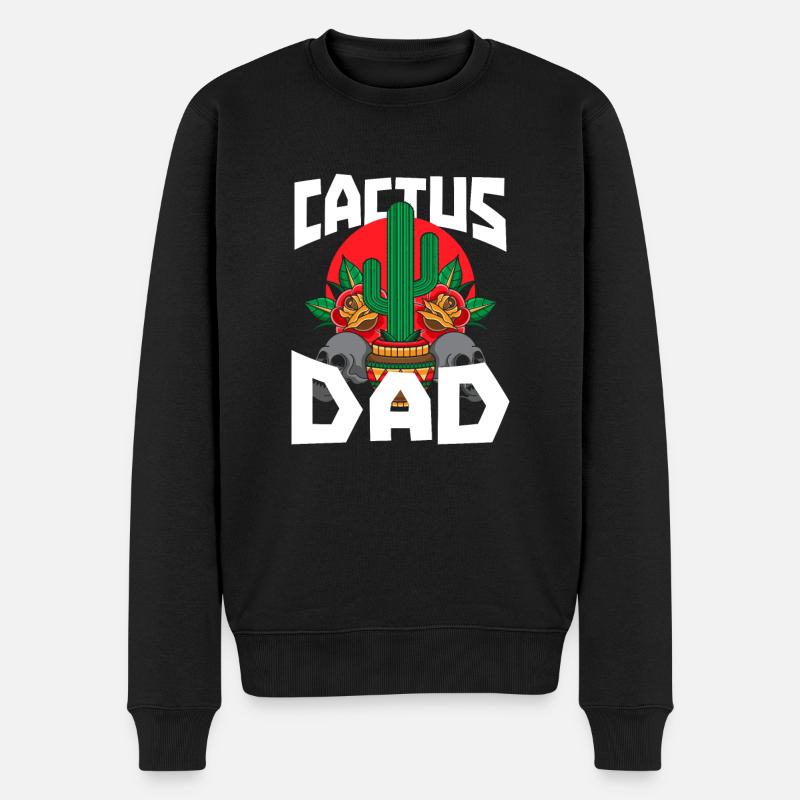 Kaktus Garten - Männer Premium Bio Pullover - Schwarz
