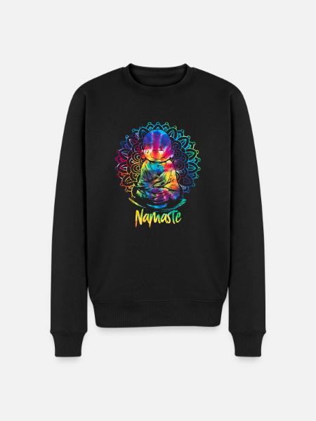 Namaste Zen Yoga Médite - Pull Premium bio Homme - noir