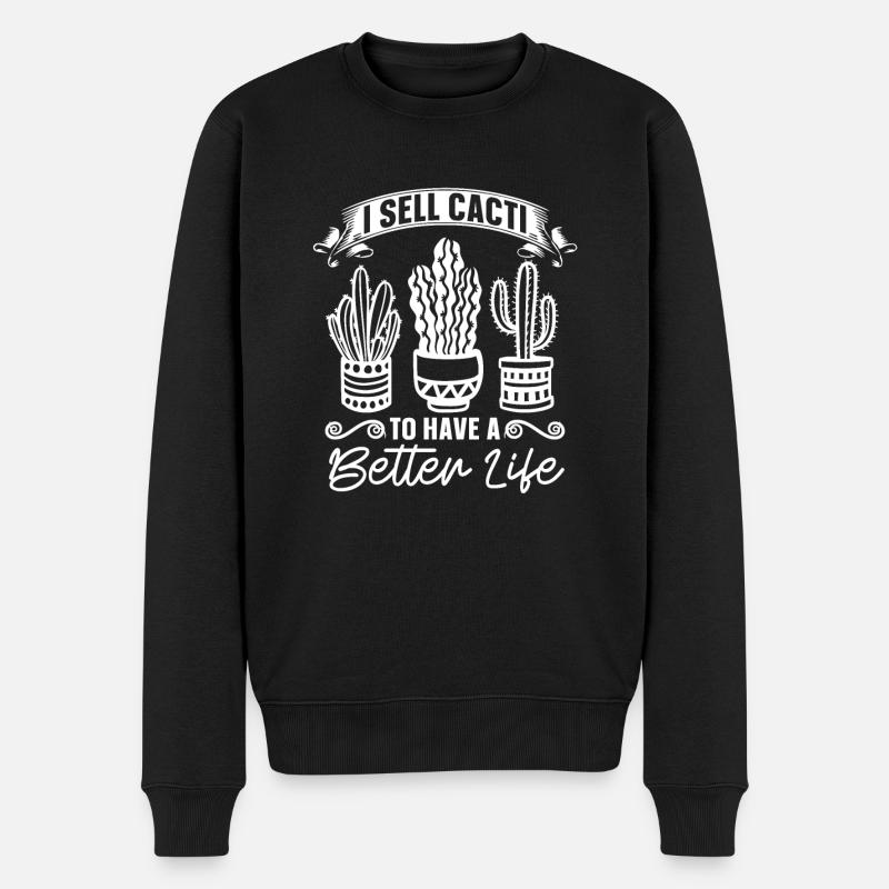 Kaktus Garten Kaktus - Männer Premium Bio Pullover - Schwarz