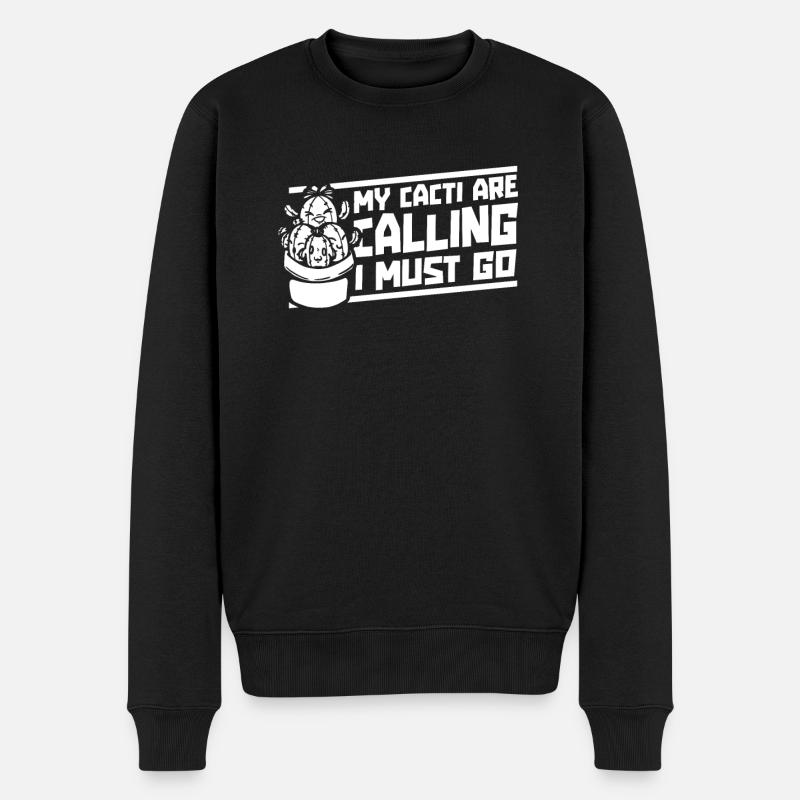 Kaktus Garten Kaktus - Männer Premium Bio Pullover - Schwarz