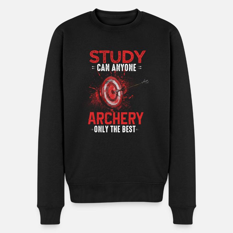 Witziges Bogenschützen Schießsport Motiv - Männer Premium Bio Pullover - Schwarz