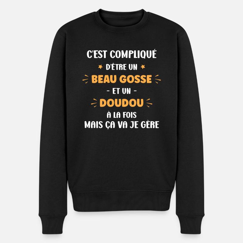 beau gosse doudou - Pull Premium bio Homme - noir