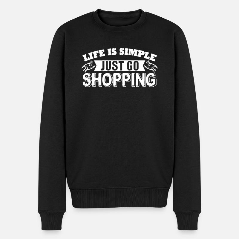 Go Shopping - Männer Premium Bio Pullover - Schwarz