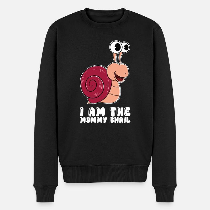 Ich Bin Die Mama-Schnecke - Männer Premium Bio Pullover - Schwarz