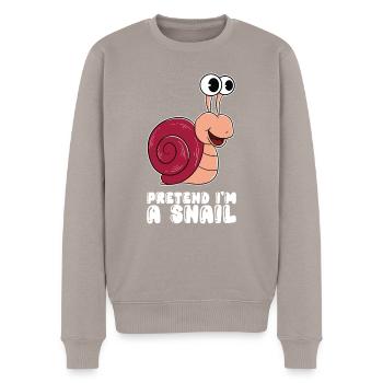 Pretend Im A Snail - Men's Premium Organic Jumper - taupe - Front - Nico (187cm)