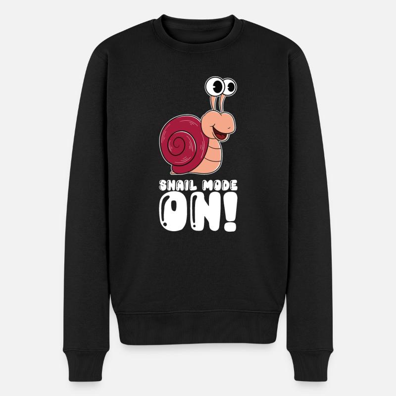 Schneckenmodus Ein - Männer Premium Bio Pullover - Schwarz