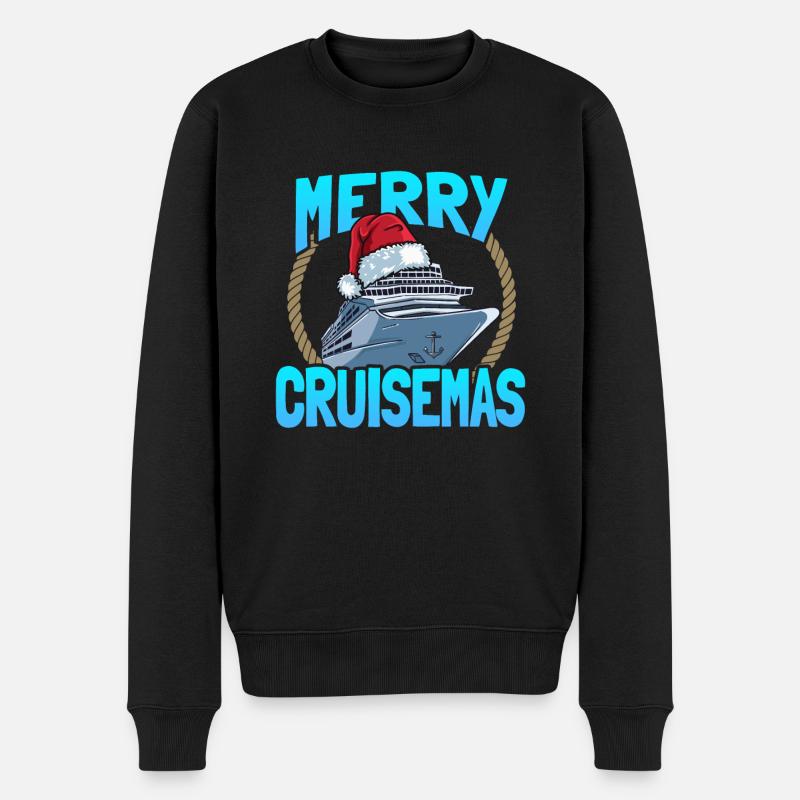 Merry Cruisemas Weihnachten Kreuzfahrt - Männer Premium Bio Pullover - Schwarz